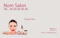 Modèle Carte de visite  salon de beauté pour Salon de beauté, maquillage, soins à personnaliser en ligne avec modèle gratuit