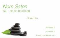 Modèle Carte de visite  salon de beauté pour Salon de beauté, vert, détente à personnaliser en ligne avec modèle gratuit