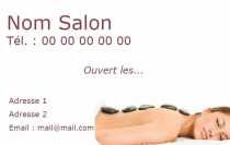 Modèle Carte de visite  salon de beauté pour Salon de beauté, vert, détente à personnaliser en ligne avec modèle gratuit