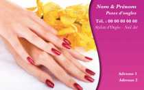 Modèle Carte de visite  onglerie pour onglerie, manucure, pose d'ongle à personnaliser en ligne avec modèle gratuit