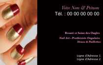 Modèle Carte de visite  onglerie pour onglerie, manucure, pose d'ongle à personnaliser en ligne avec modèle gratuit
