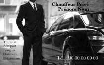 Modèle Carte de visite  taxi pour VTC, véhicule de tourisme avec chauffeur, chauffeur privé à personnaliser en ligne avec modèle gratuit