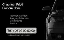 Modèle Carte de visite  taxi pour VTC, véhicule de tourisme avec chauffeur, chauffeur privé à personnaliser en ligne avec modèle gratuit