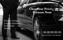 Modèle Carte de visite  taxi pour VTC, véhicule de tourisme avec chauffeur, chauffeur privé à personnaliser en ligne avec modèle gratuit