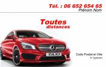Modèle Carte de visite  taxi pour taxi, VSL, course à personnaliser en ligne avec modèle gratuit