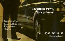 Modèle Carte de visite  taxi pour VTC, véhicule de tourisme avec chauffeur, chauffeur privé à personnaliser en ligne avec modèle gratuit