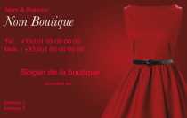 Modèle Carte de visite  vêtement pour vêtement mode féminine à personnaliser en ligne avec modèle gratuit