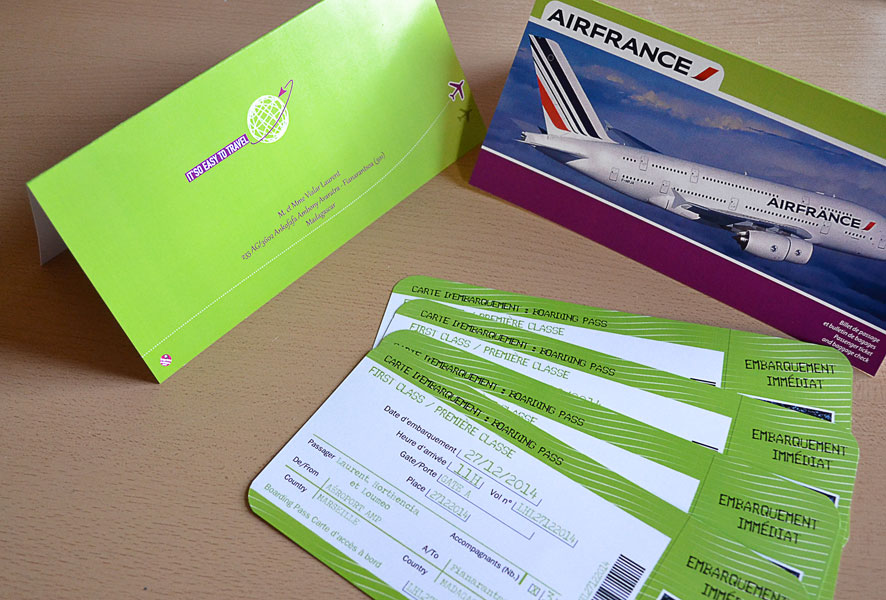 Faire-part Billet d'Avion pas Cher Lille