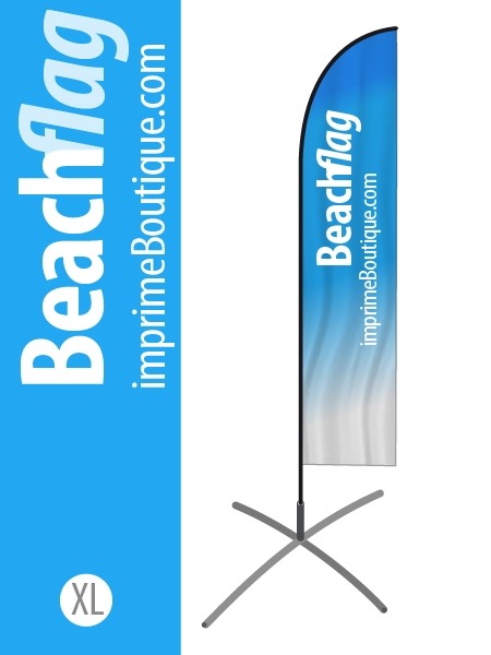 Beach Flag Personnalisé pas cher, beach flag publicitaire, forme oriflamme, taille XL